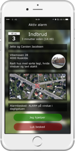 Naboerne modtager pushbesked når din alarm går.